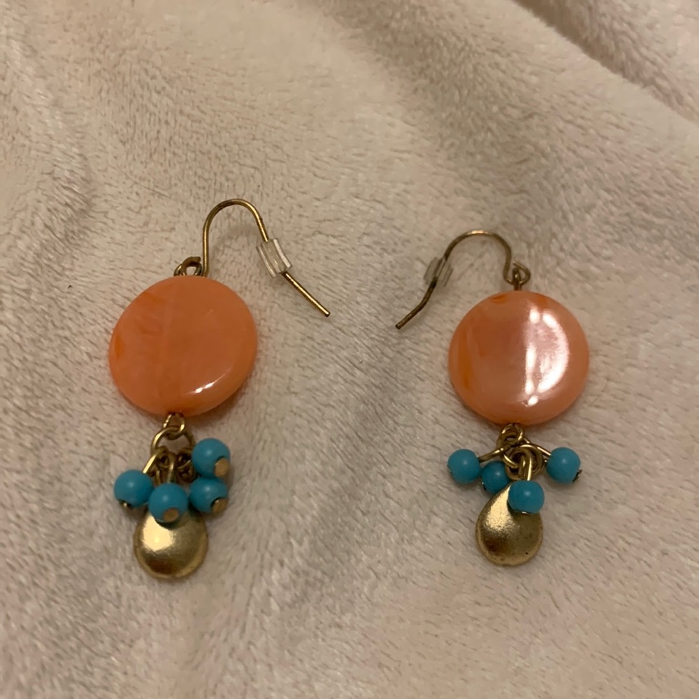 Coral & turquoise earrings